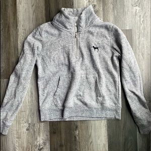 VS PINK grey quarter zip